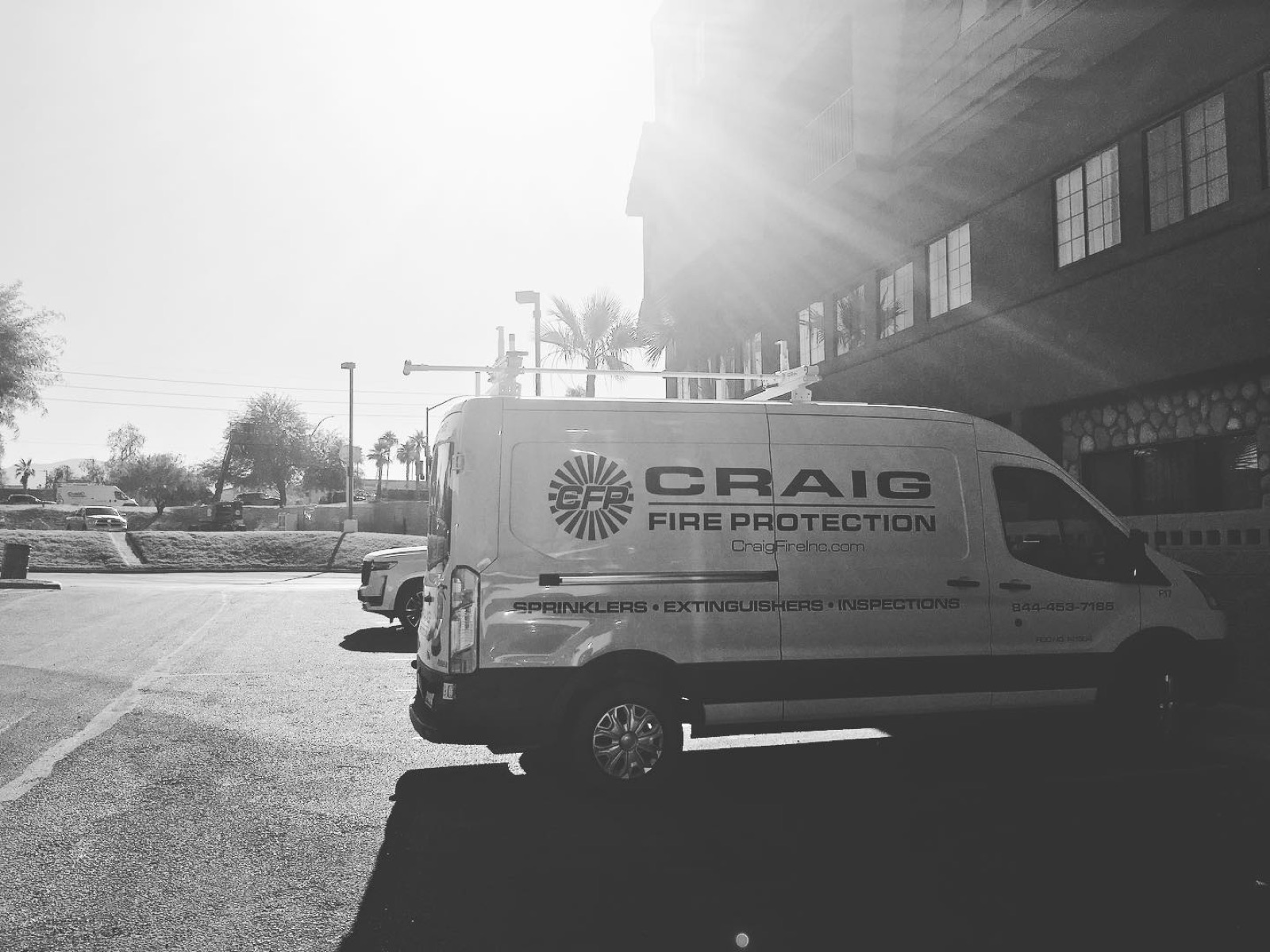 Craig Fire Protection van on a commercial job site